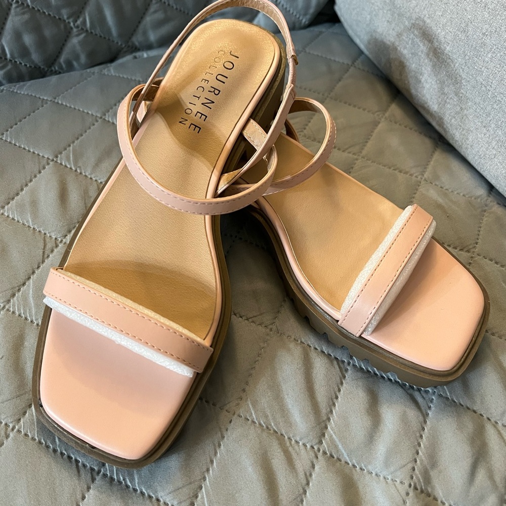 Journee Collection Blush Pink Strappy Sandals